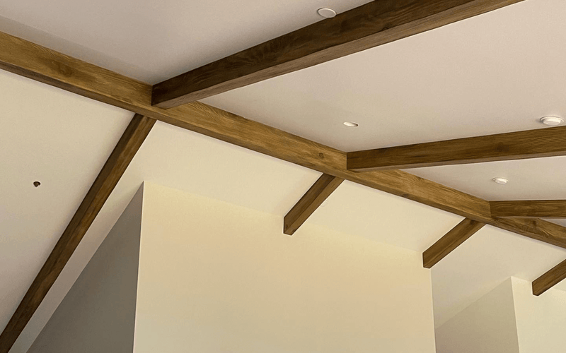 Transitional Vaulted Faux Beam Installation — Northern California.