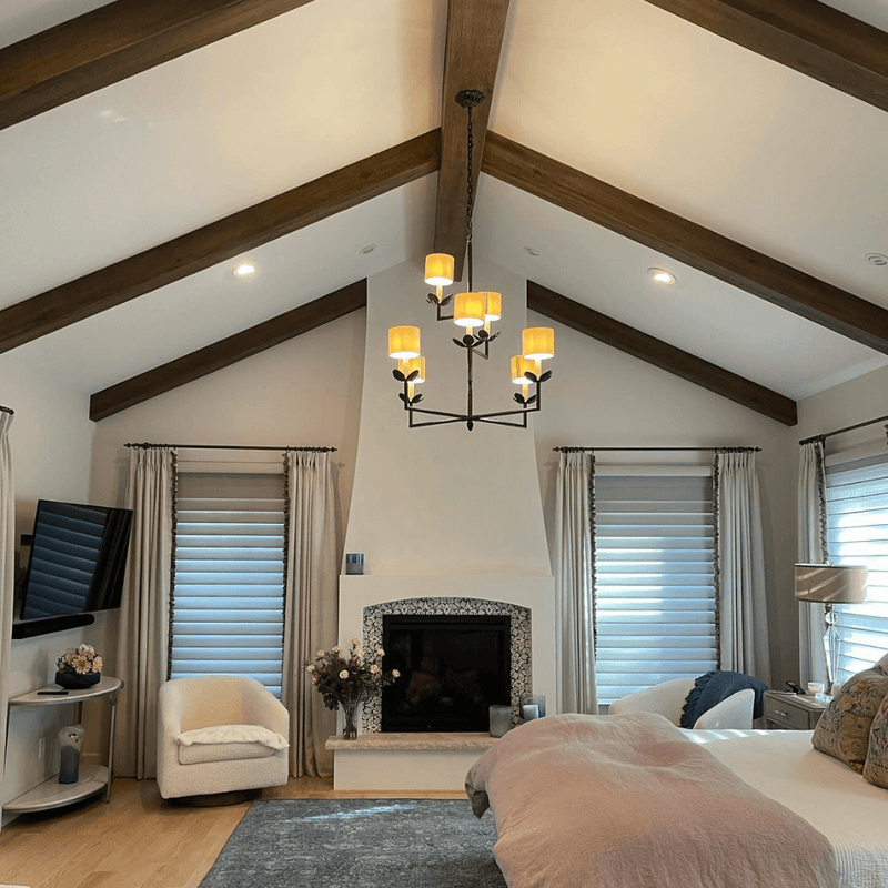 Vaulted Bedroom Faux Beam Installation — Northern California.