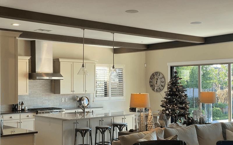 Transitional Kitchen Faux Beam Ceiling Installation — Sacramento, CA.
