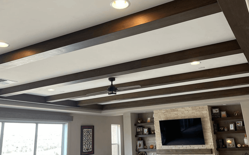 Contemporary Coffered Faux Beam Ceiling Installation — Las Vegas, NV.