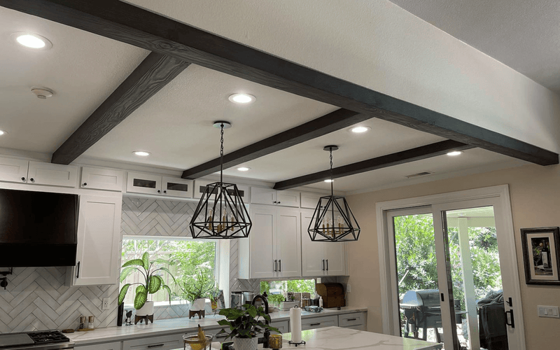 Transitional Kitchen Beam Ceiling Installation — Roseville, CA.