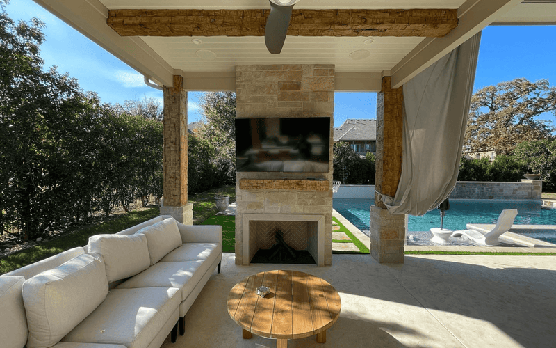 Outdoor Rustic Faux Beam Installation — Northern California.