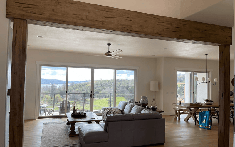 Rustic Interior Opening Beam Installation — El Dorado Hills, CA.