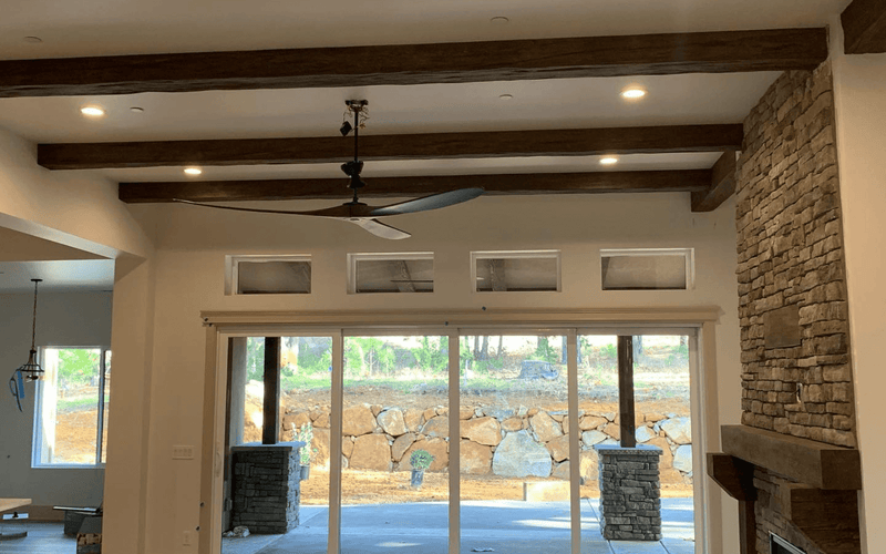 Modern Farmhouse Faux Beam Ceiling Installation — Sacramento, CA.