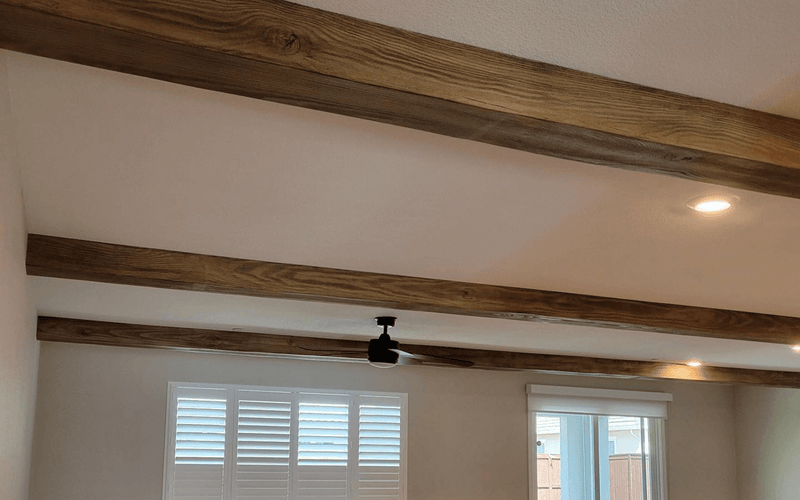 Traditional Exposed Beam Ceiling Installation — Roseville, CA.