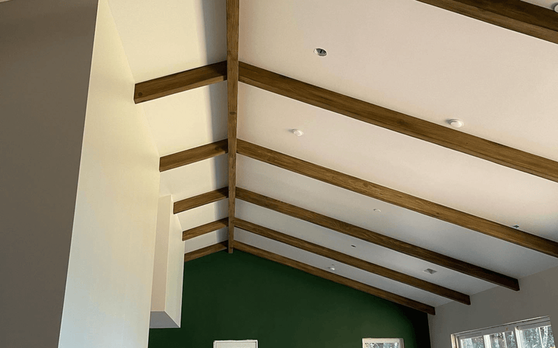 Vaulted Ceiling Faux Beam Installation — Northern California.