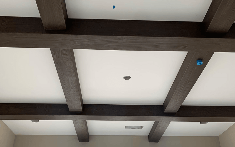 Contemporary Coffered Faux Beam Ceiling Installation — Los Angeles, CA.
