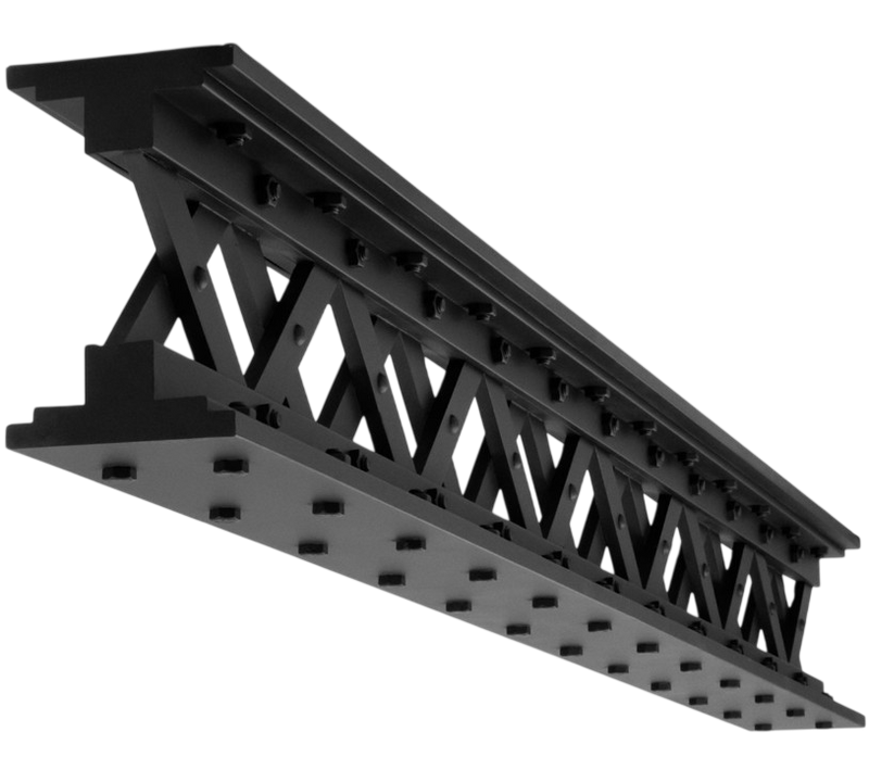 Faux wood I-beam with lattice web design — decorative open pattern by Elite Ceiling Designs